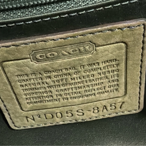 COACH Vintage Chelsea Fern Green Suede Shoulder Bag Y2K 2005 - Picture 9 of 12